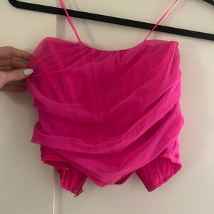Akira Pink Ruched Bodysuit
